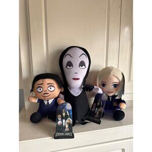 The Addams Family Gomes, Morticia, and Enid from Wednesday Plush Dolls